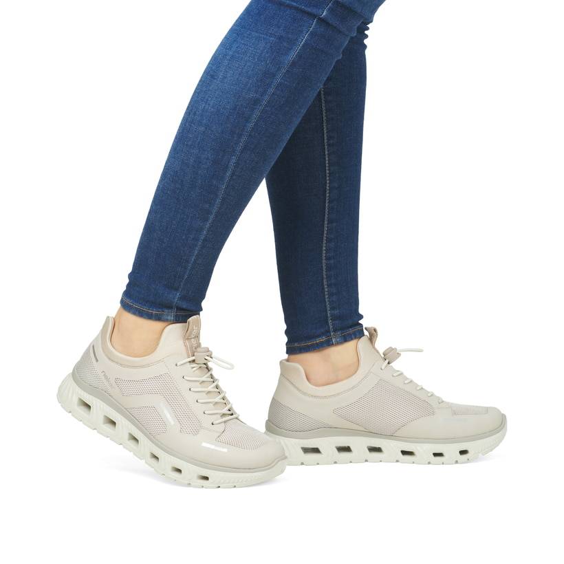 Rieker Artikelnummer M6064-60 Rieker Damen Slipper graubeige Fabrik Onlineshop