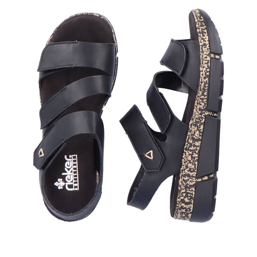 Rieker Artikelnummer V2301-00 Rieker Damen Riemchensandalen asphaltschwarz Günstig kaufen