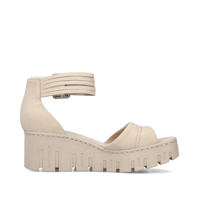 Rieker Artikelnummer 68093-60 Rieker Damen Keilsandaletten sandbeige Flash Sale