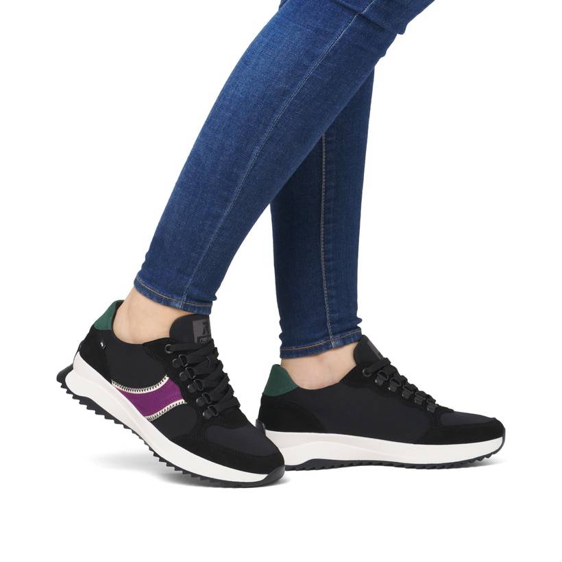 Rieker Artikelnummer W1305-00 Rieker Damen Sneaker Low asphaltschwarz Kauf eins, bekomm eins gratis