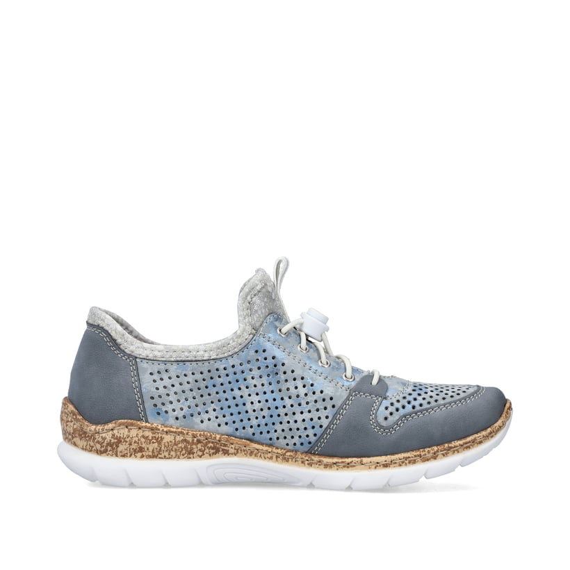 Rieker Artikelnummer N4255-12 Rieker Damen Slipper metallic-blau Letzte 3 Tage