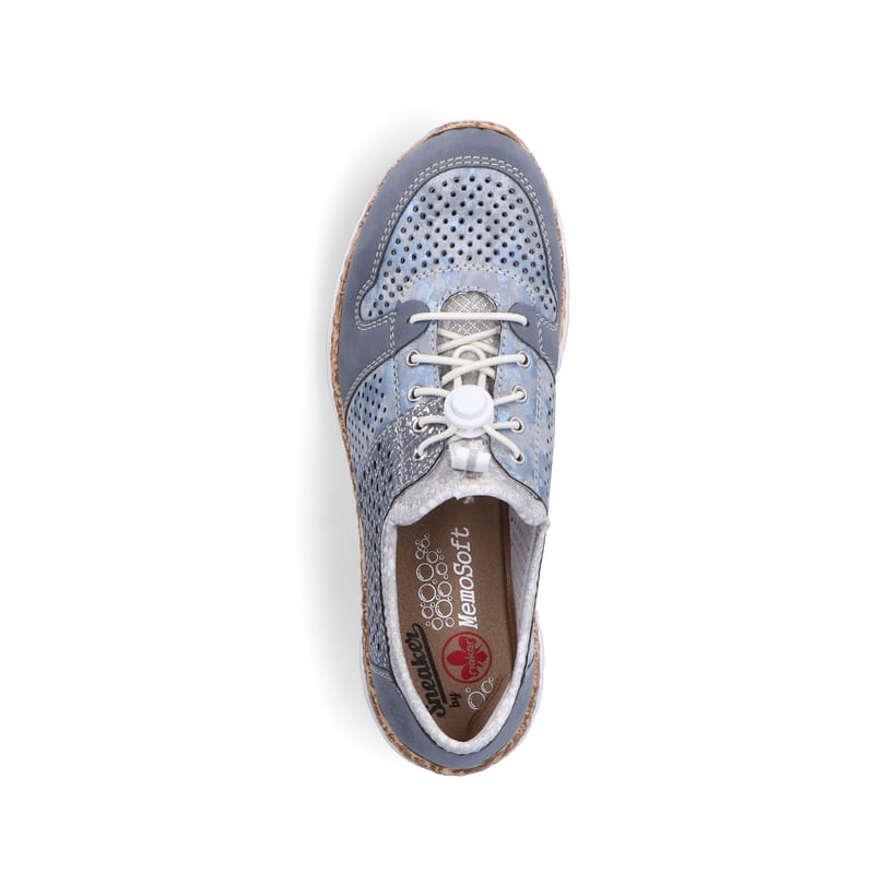 Rieker Artikelnummer N4255-12 Rieker Damen Slipper metallic-blau Letzte 3 Tage