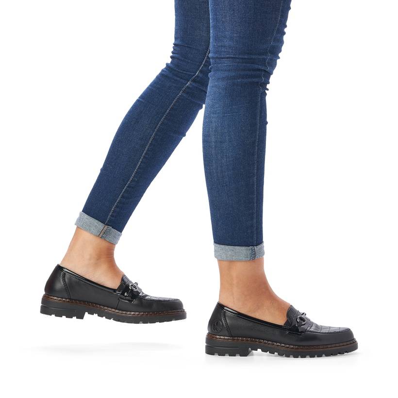 Rieker Artikelnummer 54862-01 Rieker Damen Loafer graphitschwarz Letzte 2 Tage