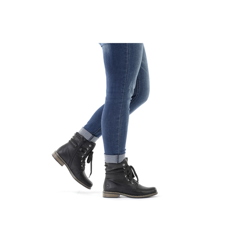 Rieker Artikelnummer 71218-00 Rieker Damen Schnürstiefel asphaltschwarz Bis zu 60% Rabatt