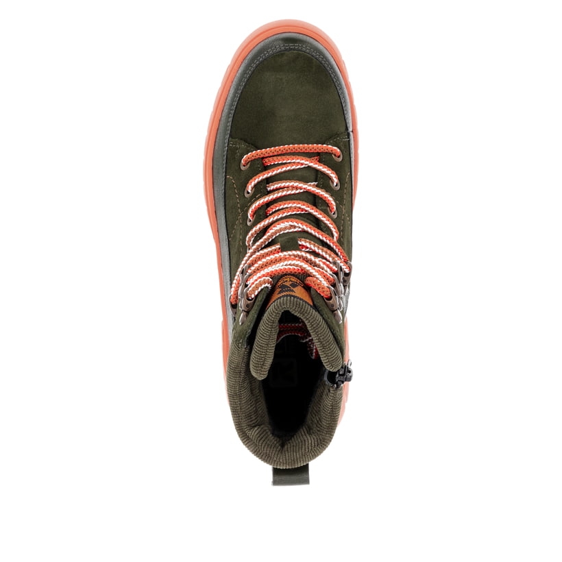 Rieker Artikelnummer W1871-54 Rieker Damen Schnürstiefel khaki-glutorange Riesige Rabatte