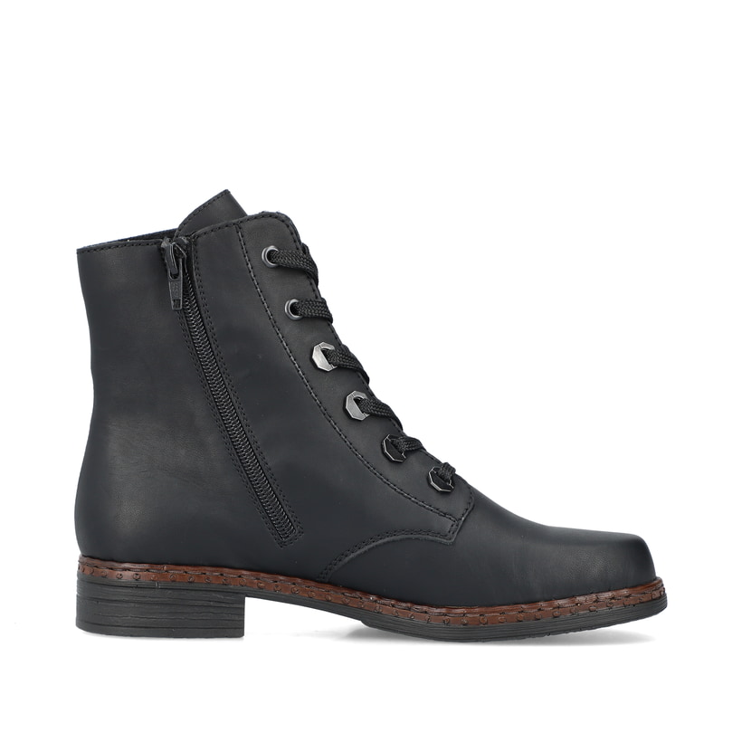 Rieker Artikelnummer 75142-01 Rieker Damen Schnürstiefel carbonschwarz Clearance-Verkauf