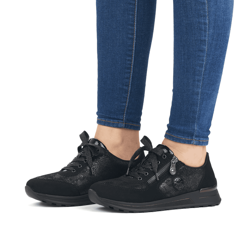 Rieker Artikelnummer N1411-90 Rieker Damen Sneaker Low nachtschwarz Black Friday Preise