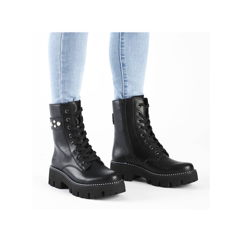 Rieker Artikelnummer Y3354-00 Rieker Damen Schnürstiefel mattschwarz Auslauf