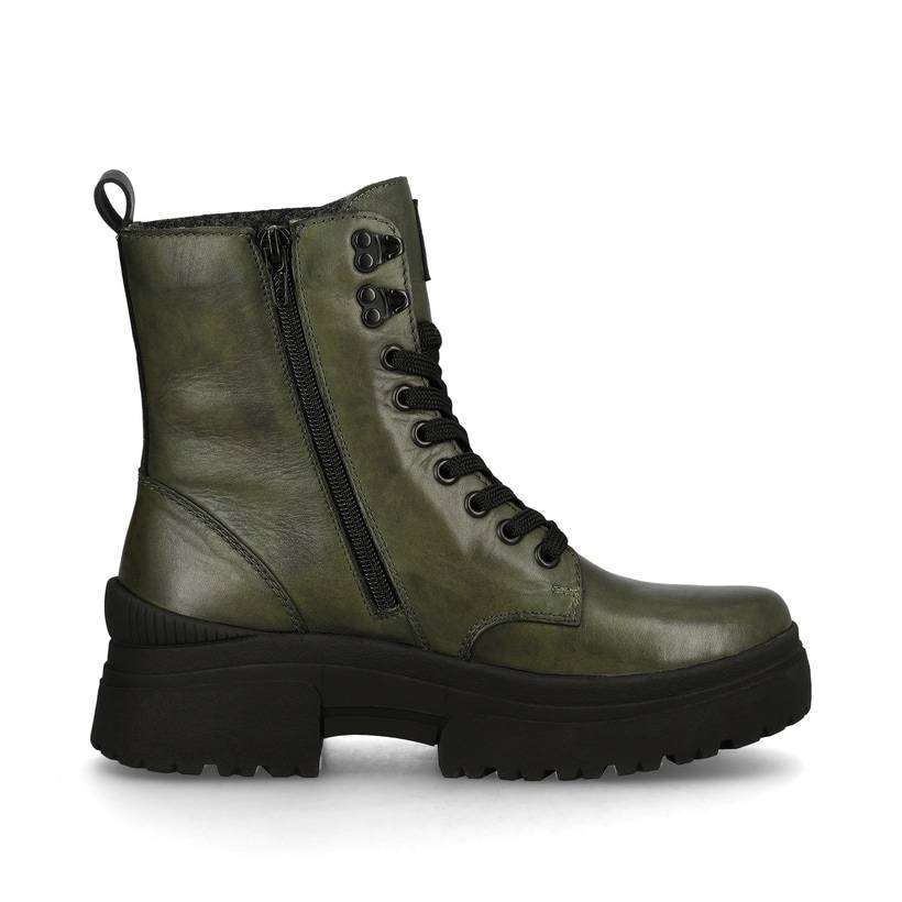 Rieker Artikelnummer W0371-52 Rieker Damen Schnürstiefel army-green black Schlussverkauf