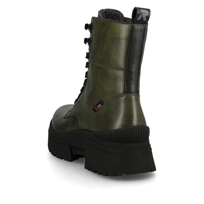 Rieker Artikelnummer W0371-52 Rieker Damen Schnürstiefel army-green black Schlussverkauf