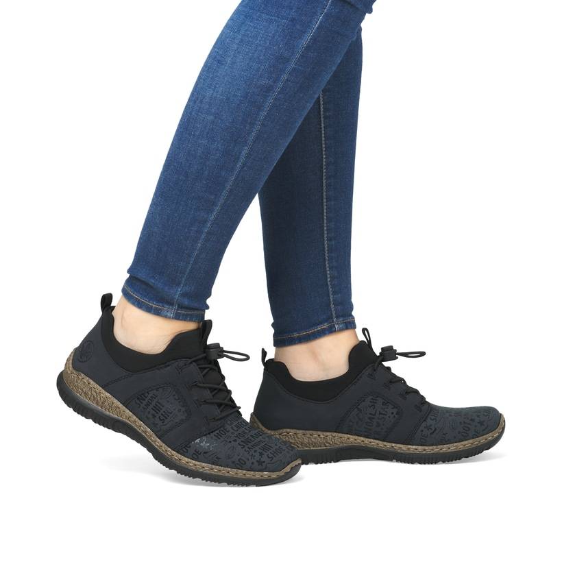 Rieker Artikelnummer N3295-14 Rieker Damen Slipper schwarzblau Versandkostenfrei