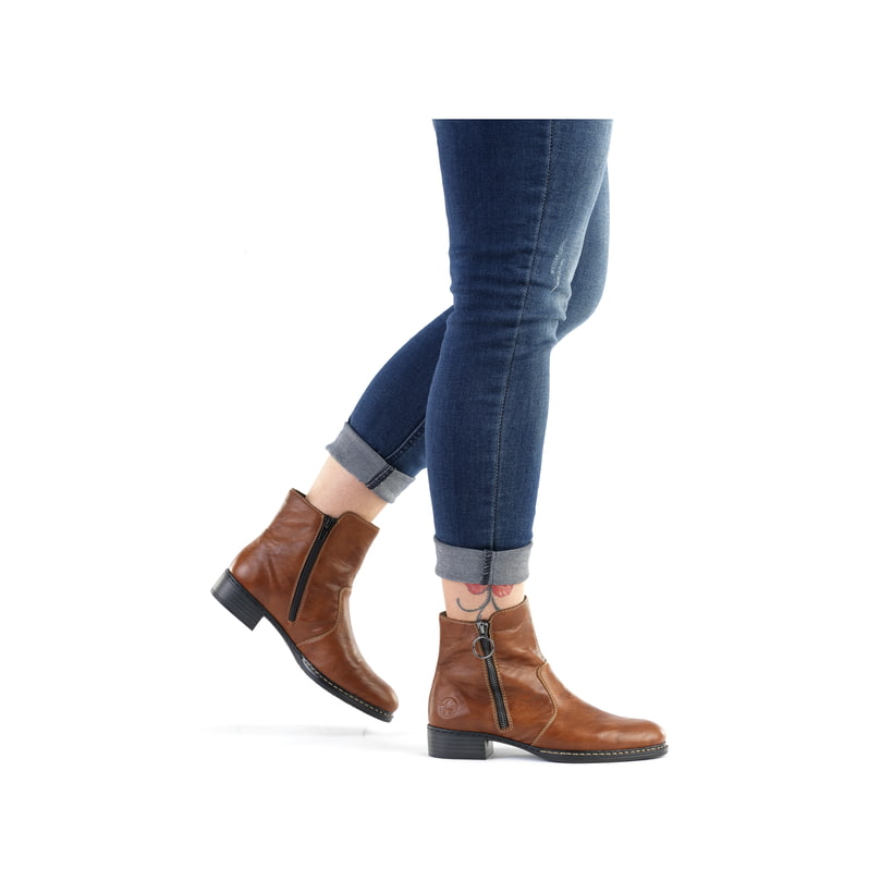 Rieker Artikelnummer 73450-22 Rieker Damen Stiefeletten karamellbraun Großer Ausverkauf