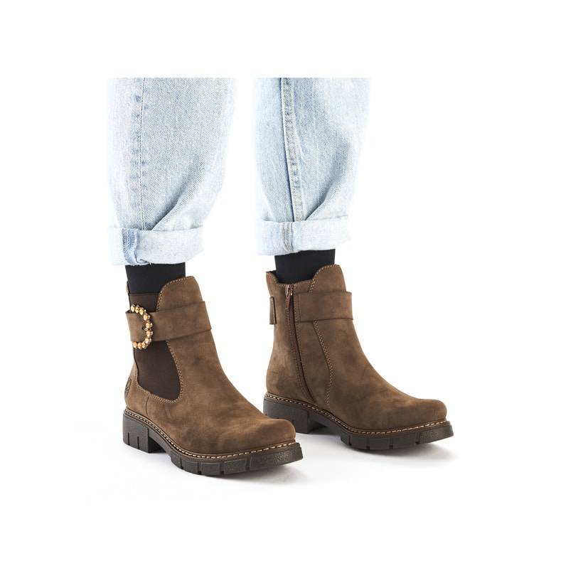 Rieker Artikelnummer Z3564-25 Rieker Damen Chelsea Boots beigebraun Online Shopping