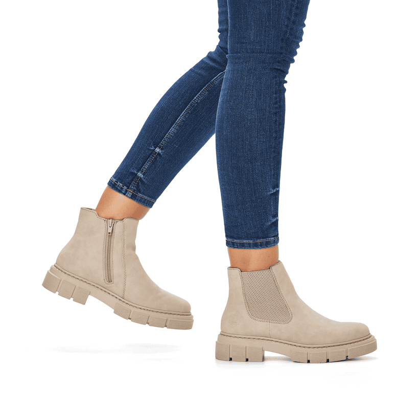 Rieker Artikelnummer M3854-62 Rieker Damen Chelsea Boots hellbeige Osterangebot
