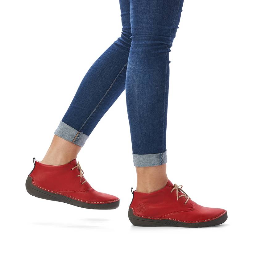 Rieker Artikelnummer 52522-33 Rieker Damen Schnürschuhe rubinrot Valentinstagsangebot