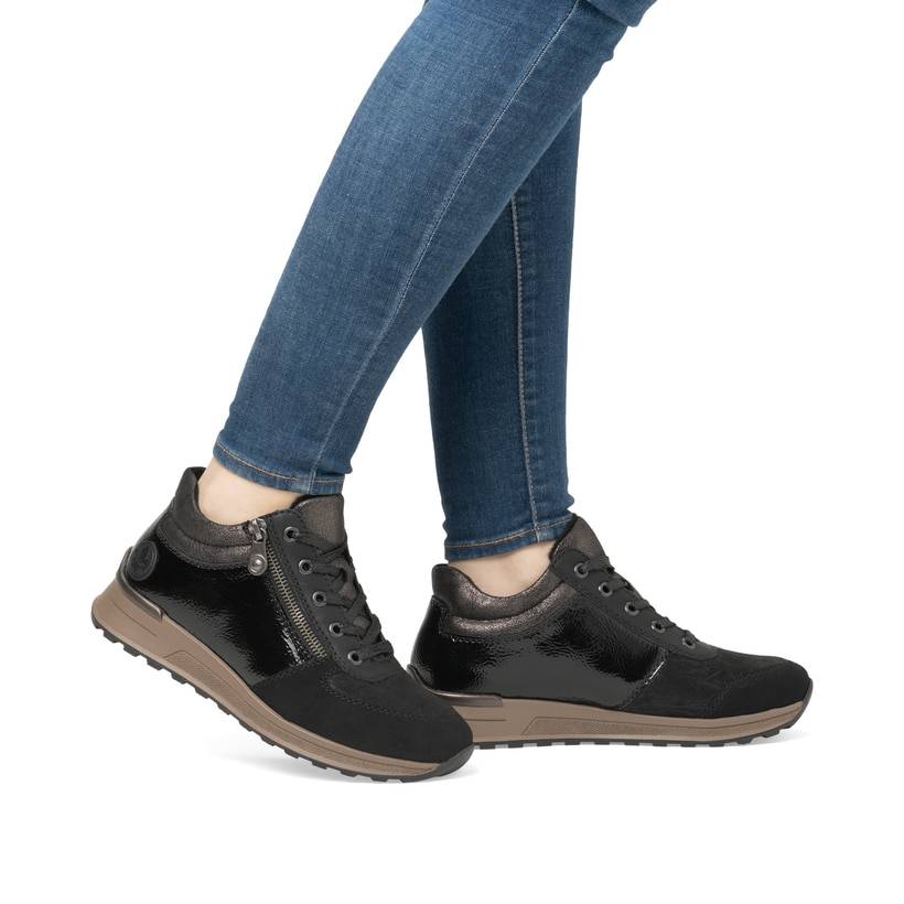Rieker Artikelnummer N1407-00 Rieker Damen Schnürschuhe asphaltschwarz Jubiläumsangebot