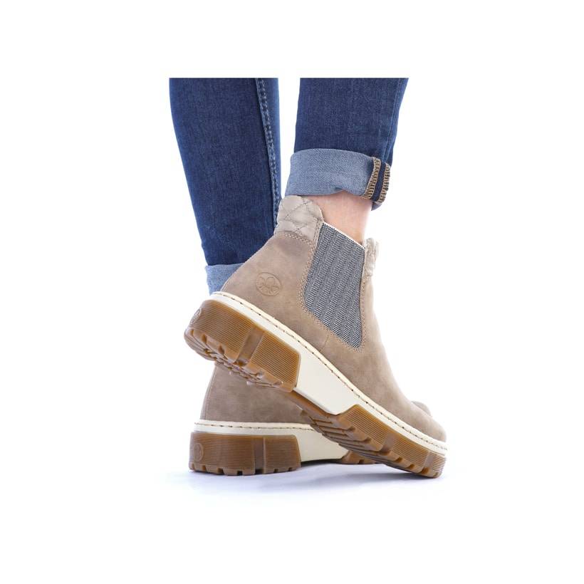 Rieker Artikelnummer X8674-64 Rieker Damen Chelsea Boots cremebeige Lagerräumung