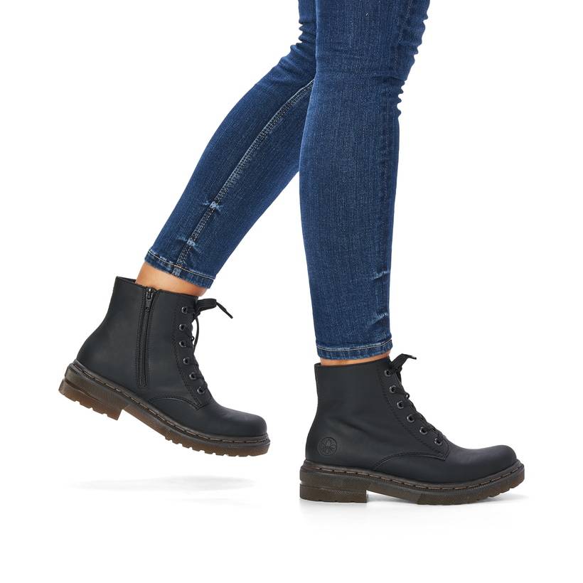 Rieker Artikelnummer 78240-00 Rieker Damen Schnürstiefel carbonschwarz Neueste Mode
