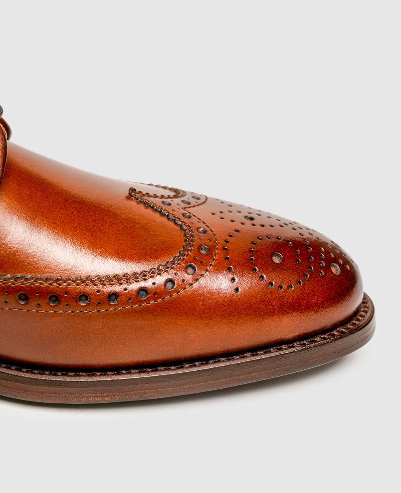 Shoepassion Rahmengenähte Full-Brogue Derby Herrenschuhe mit Glattleder Shoepassion Lagerräumung
