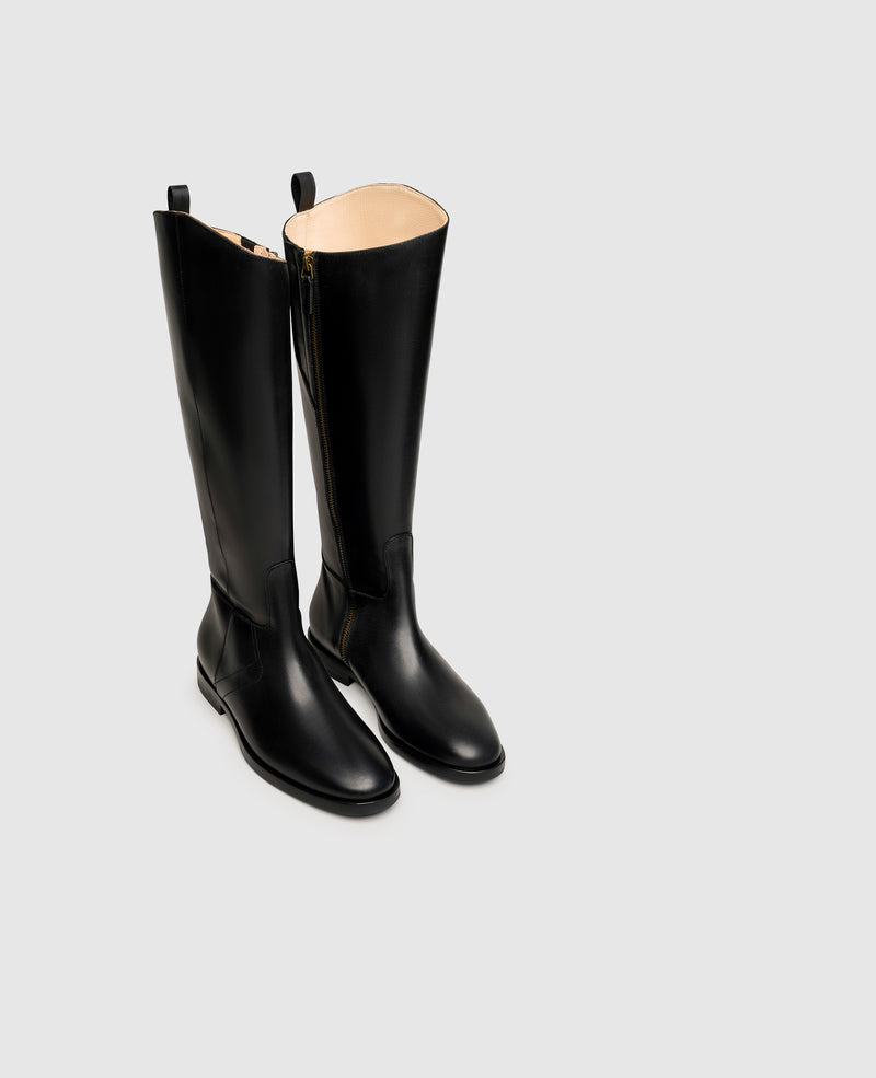 Shoepassion Klassischer Glattleder-Schaftstiefel für Damen Henry Stevens Shoepassion Zeitbegrenzte Promotion