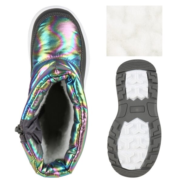 Stiefelparadies Kinder Winter Boots in Grau Holo Nur für heute