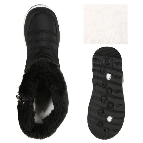 Stiefelparadies Kinder Winter Boots in Schwarz Muster Bis zu 55% Rabatt