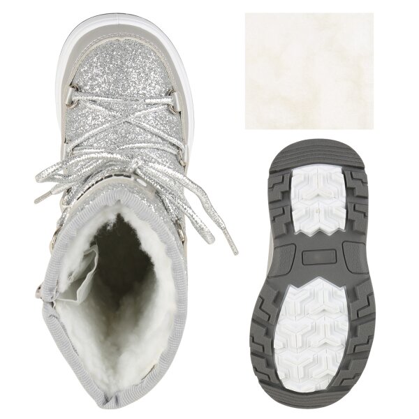 Stiefelparadies Kinder Winter Boots in Silber Discount Store für neue Produkte