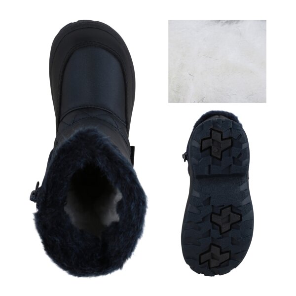 Stiefelparadies Kinder Winter Boots in Schwarz Dunkelblau Kostenloser Versand international