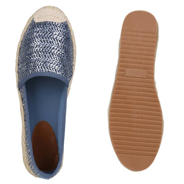 Stiefelparadies Damen Espadrilles in Rose Gold Nude Altrosa Speichern exportieren