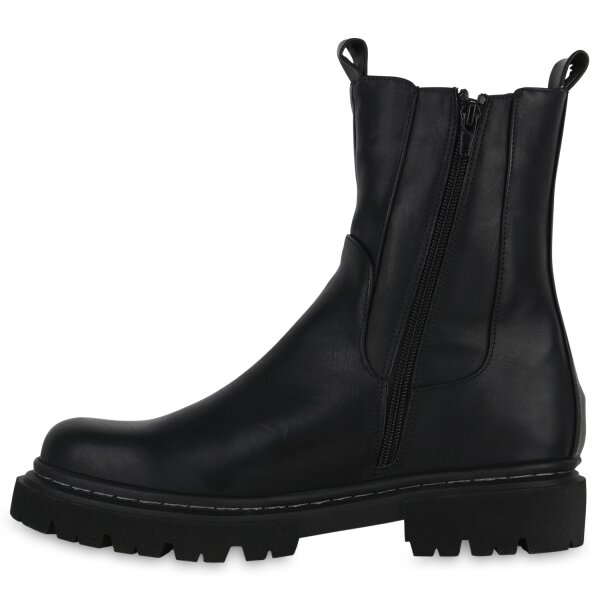 Stiefelparadies Damen Übergrößen Klassische Stiefeletten in Schwarz Cyber Monday