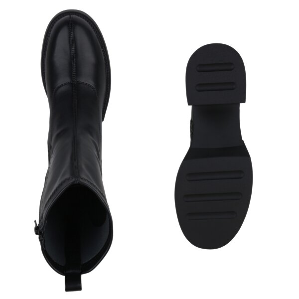 Stiefelparadies Damen Übergrößen Klassische Stiefeletten in Schwarz Osterangebot