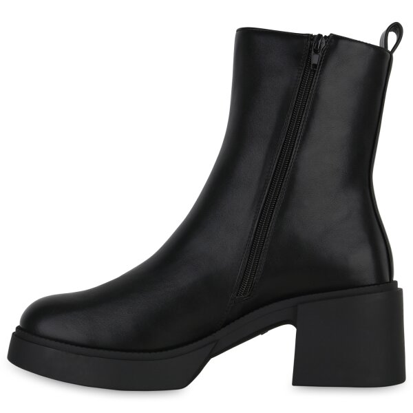 Stiefelparadies Damen Übergrößen Klassische Stiefeletten in Schwarz Muttertagsangebot