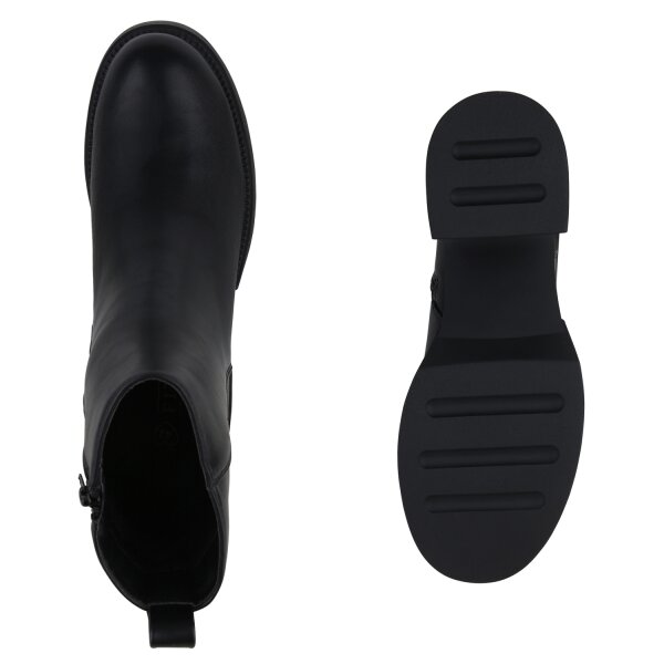Stiefelparadies Damen Übergrößen Klassische Stiefeletten in Schwarz Muttertagsangebot