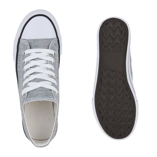 Stiefelparadies Herren Sneaker Low in Hellgrau Sonderangebote
