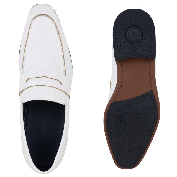 Stiefelparadies Herren Klassische Slippers in Weiss Tiefpreis