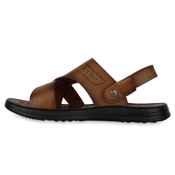 Stiefelparadies Herren Komfort Sandalen in Hellbraun Letzter Tag