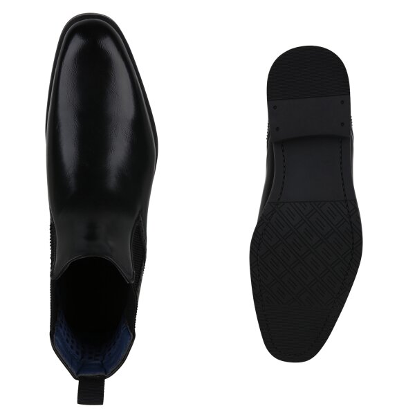 Stiefelparadies Herren Chelsea Boots in Schwarz 50% Rabatt für begrenzte Zeit