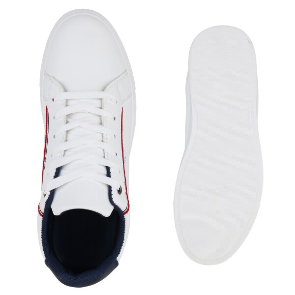 Stiefelparadies Herren Sneaker Low in Weiss Schlussverkauf