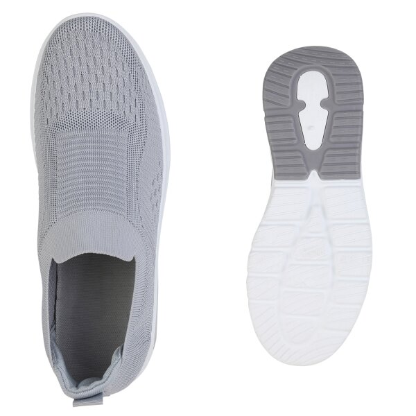 Stiefelparadies Herren Slip Ons in Grau Kostenloser Versand