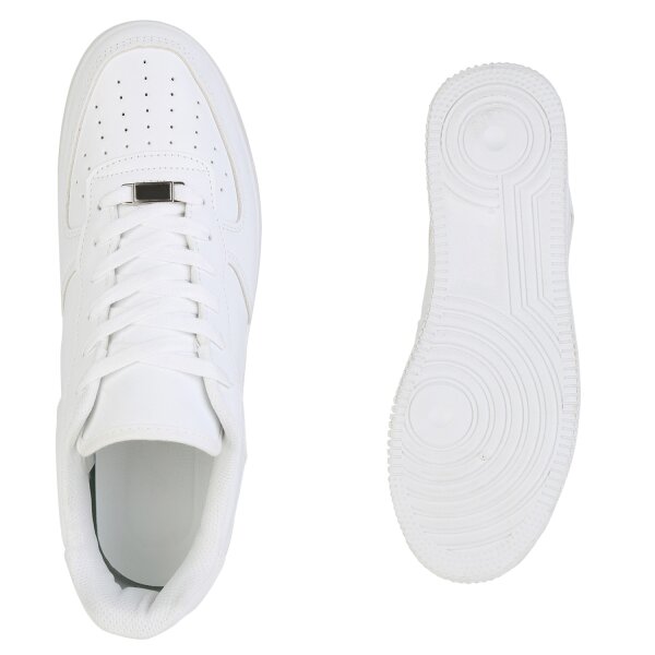 Stiefelparadies Herren Sneaker Low in Weiss Fabrik Onlineshop