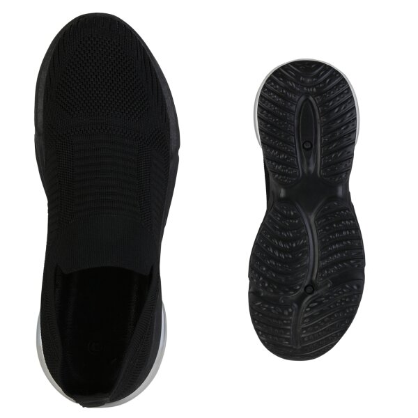 Stiefelparadies Herren Slip Ons in Schwarz Großer Ausverkauf