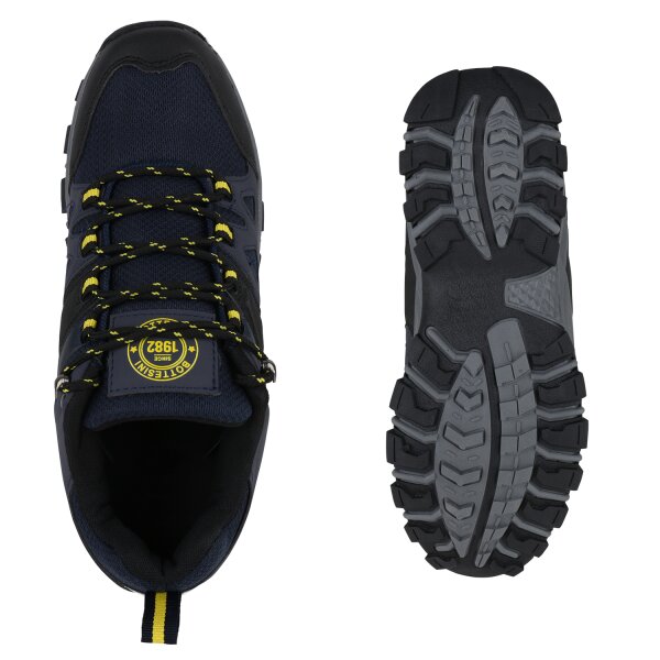 Stiefelparadies Herren Outdoor Schuhe in Dunkelblau Gelb Flash Sale