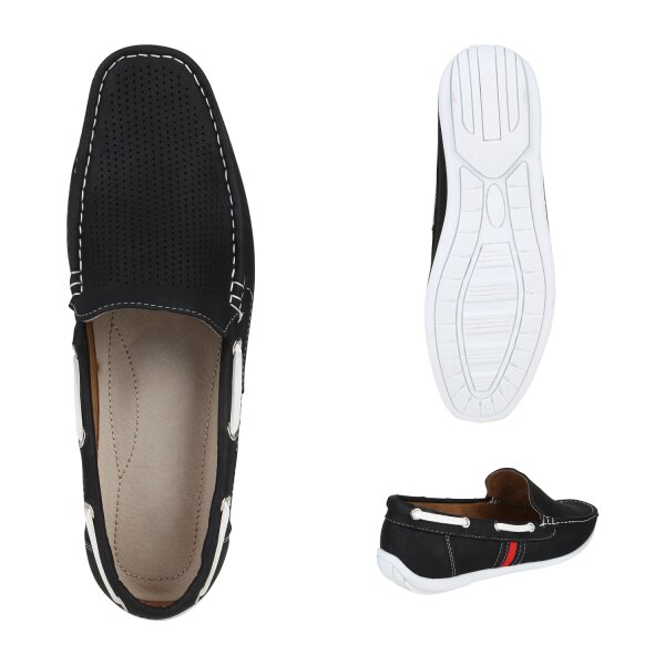 Stiefelparadies Herren Mokassins in Schwarz Black Friday