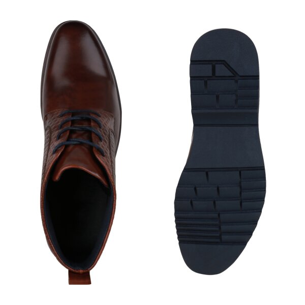 Stiefelparadies Herren Klassische Halbschuhe in Braun Muster Muttertagsangebot