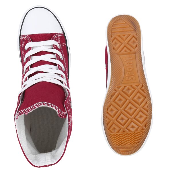 Stiefelparadies Herren Sneaker high in Dunkelrot Neueste Mode
