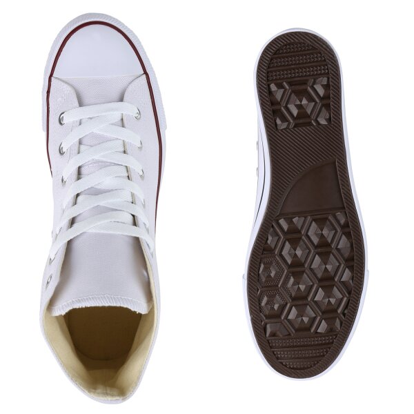 Stiefelparadies Herren Sneaker high in Weiss Zeitlich begrenztes Angebot