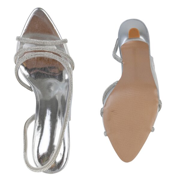 Stiefelparadies Damen High Heels in Silber Sonderangebote