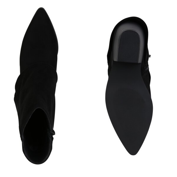 Stiefelparadies Damen Cowboy Boots in Schwarz Velours Sonderangebot der Fabrik