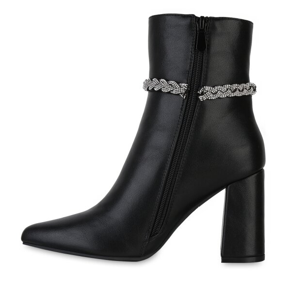 Stiefelparadies Damen Klassische Stiefeletten in Schwarz Discount Store für neue Produkte