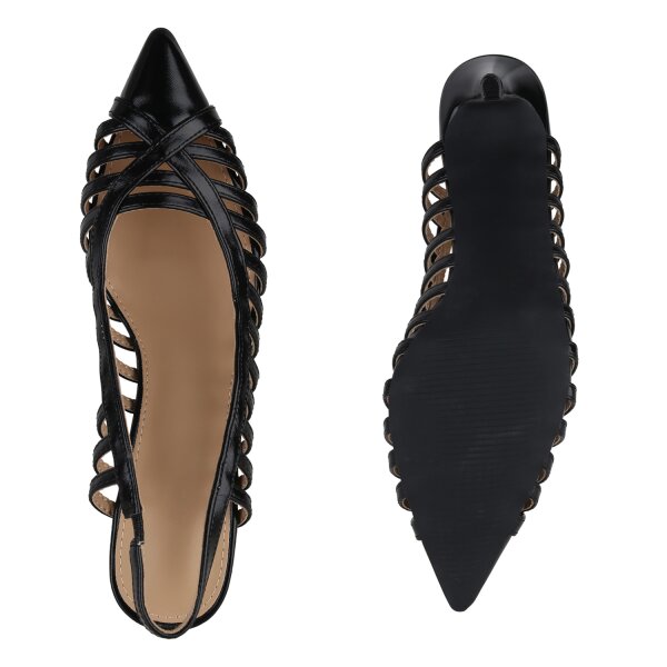 Stiefelparadies Damen Slingpumps in Schwarz Riesige Rabatte